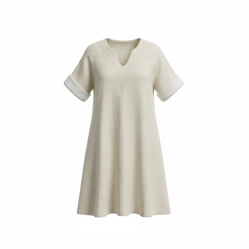 Kasmika Italian Linen Dress Ivory Size Large Summer Spring Coastal Resort Wear